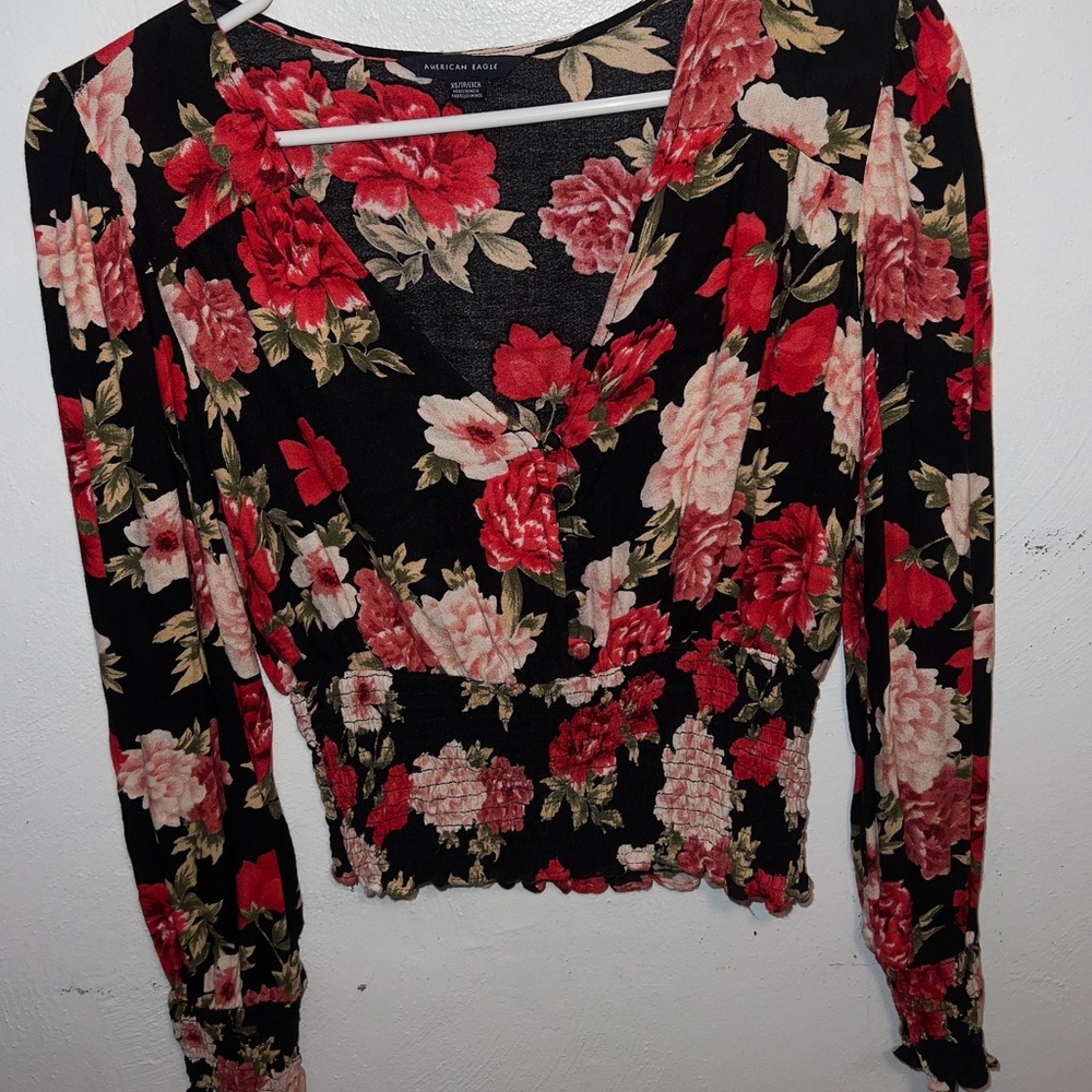 American Eagle Flower Blouse